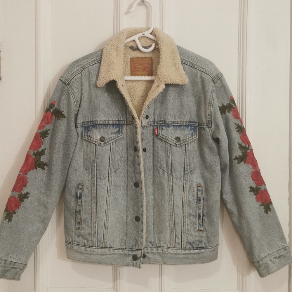 Levi’s Rose Embroidered Jean Jacket